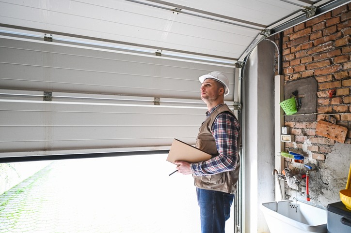 Inspecting garage door